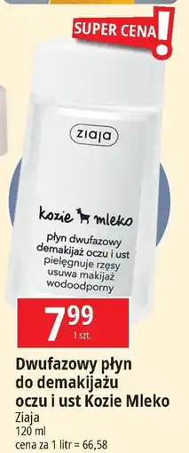 E.Leclerc Płyn dwufazowy do demakijażu oczu i ust Ziaja Kozie Mleko oferta