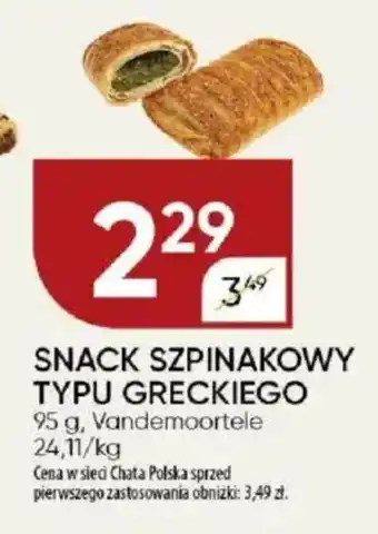 Chata Polska Snack szpinakowy typu greckiego vandemoortele oferta