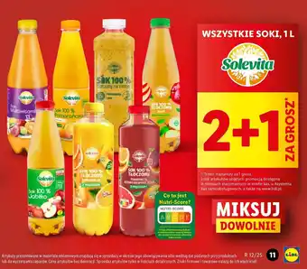 Lidl Sok 100% tłoczony pomarańcza-kiwi Solevita oferta