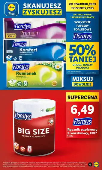 Lidl Papier toaletowy rumiankowy Floralys oferta