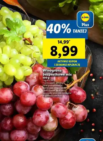 Lidl Winogrona bezpestkowe mix oferta