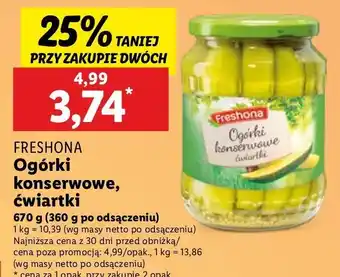 Lidl Ogórki konserowe Freshona oferta