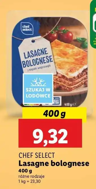 Lidl Lasagne bolognese z mięsem wieprzowym Chef Select oferta