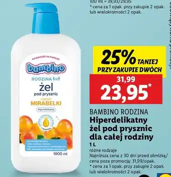 Lidl Żel pod prysznic mirabelka Bambino Rodzina oferta