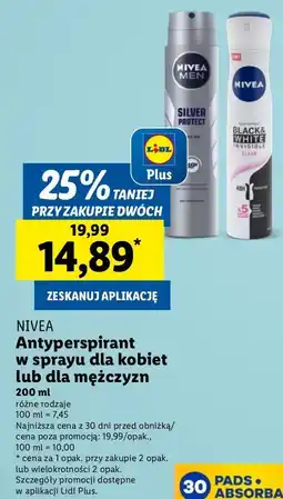 Lidl Antyperspirant clear Nivea Invisible Black & White oferta