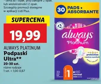 Lidl Podpaski normal Always Platinum oferta