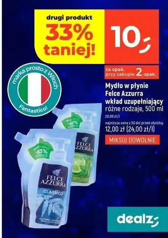 Dealz Mydło w płynie antybakteryjne mięta i limonka Felce Azzurra oferta