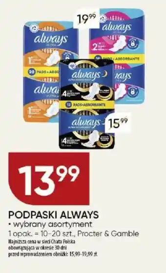 Chata Polska Podpaski always procter & gamble oferta