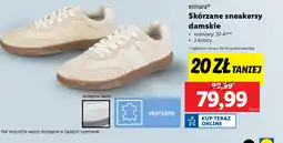 Lidl Skórzane sneakersy damskie esmara oferta