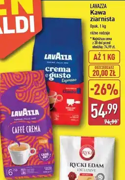 ALDI Kawa leggero Lavazza Caffe Crema oferta