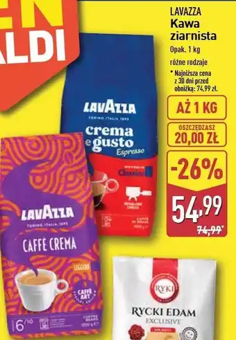 ALDI Kawa leggero Lavazza Caffe Crema oferta