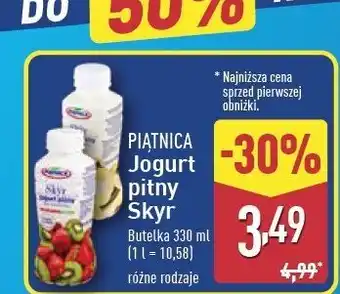 ALDI Jogurt pitny truskawka i kiwi Piątnica Skyr oferta