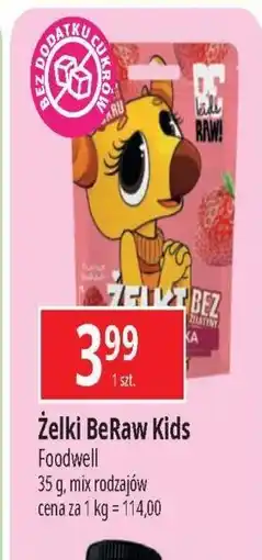 E.Leclerc Żelki o smaku truskawka Be Raw! oferta