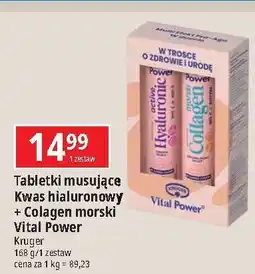 E.Leclerc Tabletki musujące active hyaluronic + collagen morski Kruger oferta