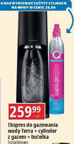 E.Leclerc Zestaw: urządzenie sst terra czarny + cylinder cqc butelka Sodastream oferta