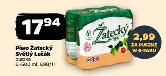 Netto Piwo Zatecky Svetly Lezak oferta