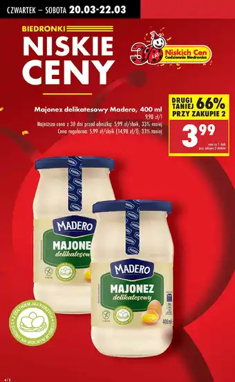 Biedronka Majonez wyborny Madero oferta