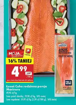 Biedronka Łosoś pacyficzny filet ze skórą Marinero oferta