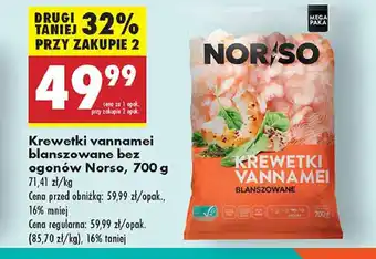 Biedronka Krewetki vannamei blanszowane Norso oferta