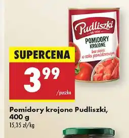 Biedronka Pomidory krojone bez skórki w soku pomidorowym Pudliszki oferta