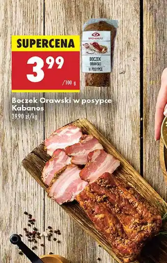 Biedronka Boczek orawski w posypce Kabanos oferta