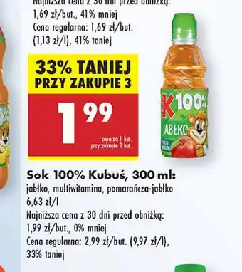 Biedronka Sok pomarańczowo-jabłkowy Kubuś 100% oferta