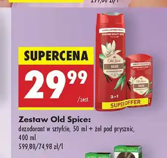 Biedronka Żel pod prysznic 400 ml + dezodorant sztyft 50 Old Spice Oasis oferta