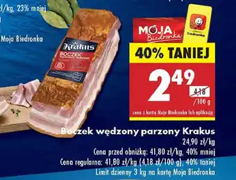 Biedronka Boczek klasyczny wędzony Krakus Animex oferta