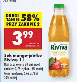 Biedronka Sok jabłko-mango Riviva oferta