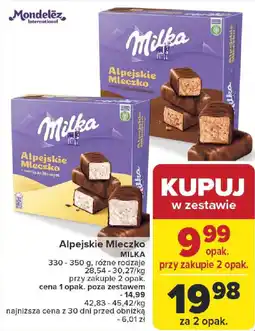 Carrefour Alpejskie Mleczko MILKA oferta