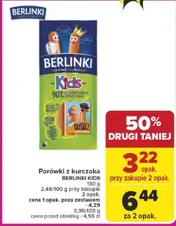 Carrefour Parówki z kurczaka BERLINKI KIDS oferta