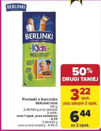 Carrefour Parówki z kurczaka BERLINKI KIDS oferta