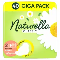 Netto Naturella Classic Normal Rozmiar 2 Podpaski ze skrzydełkami × 40 oferta