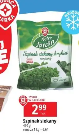 E.Leclerc Szpinak siekany brykiet Wiodąca Marka Notre Jardin oferta