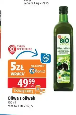 E.Leclerc Oliwa z oliwek Wiodąca Marka Bio Village oferta