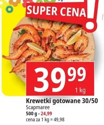 E.Leclerc Krewetki całe gotowane 30/50 Scapmaree oferta