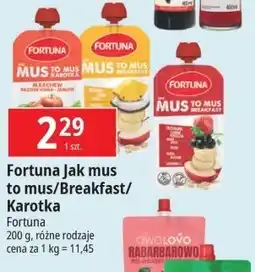 E.Leclerc Mus marchew brzoskwinia jabłko Fortuna oferta