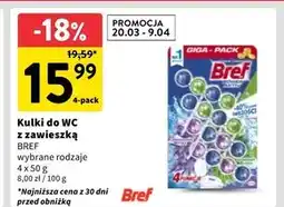 Intermarche Bref WC Power Aktiv Zawieszka myjąco-zapachowa do muszli WC sosna lawenda 4 x 50 g oferta