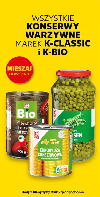 Kaufland Konserwy warzywne marek k-classic i k-bio oferta