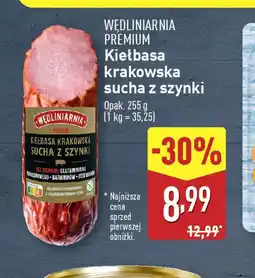 ALDI Kiełbasa krakowska sucha z szynki oferta