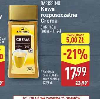 ALDI Kawa rozpuszczalna Barissimo Crema oferta