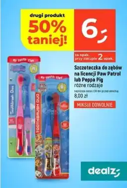 Dealz Szczoteczka do zębów na licencji Paw Patrol lub Peppa Pig oferta