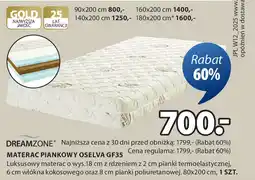 JYSK Dreamzone Materac piankowy oselva GF35 oferta