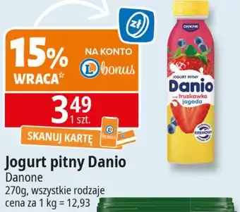 E.Leclerc Jogurt pitny truskawka jagoda Danone Danio oferta