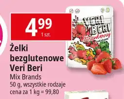 E.Leclerc Żelki owocowe 100% truskawkowe paski Veri Beri oferta