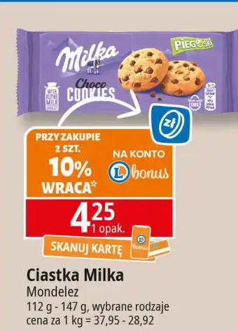 E.Leclerc Ciastka z kawałkami czekolady Milka Pieguski oferta