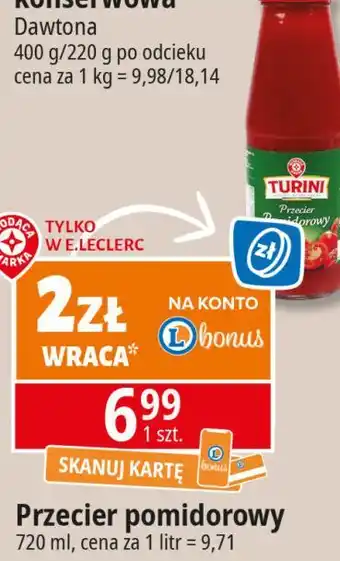 E.Leclerc Przecier pomidorowy Wiodąca Marka Turini oferta