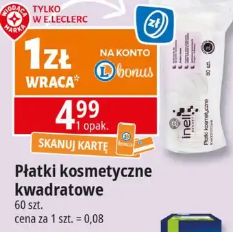 E.Leclerc Płatki kosmetyczne kwadratowe Wiodąca Marka Inell oferta