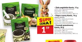 Twój Market Ziele angielskie Kamis/ Pieprz czarny Kamis/ Czosnek granulowany Kamis oferta