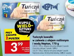 Twój Market Tuńczyk kawałki w zalewie z olejem roślinnym i wodą Neptun oferta